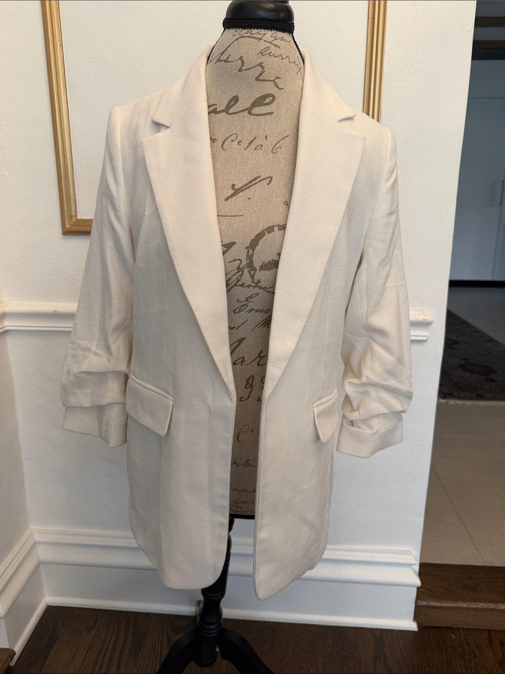 Gap Cream Textured Open Front Blazer